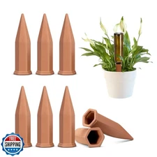 VIVOSUN 6-Pack Self-Watering Spikes, Hexagonal Terracotta Watering Stakes, Au