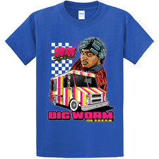 NEW STREETWEAR ON DEMAND BIG WORM RACING ROYAL BLUE Tee Shirt SM-4XL MADE IN USA