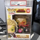 Funko Pop! My Hero Academia Hawks #1147 Flocked Chalice Exclusive Autograph PSA