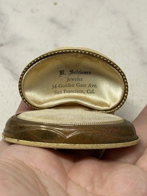 Antique Metal B Schwarz San Francisco Jeweler Ring Presentation Box