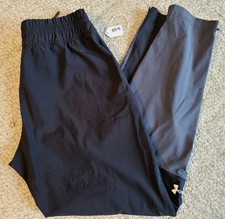 Under Armour Squad Warm Up Pant Women  s Small Poly Elstn 1343048 Black Gray 8818