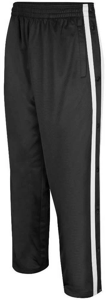 Mens Black Tearaway Athletic Pants Side Snaps