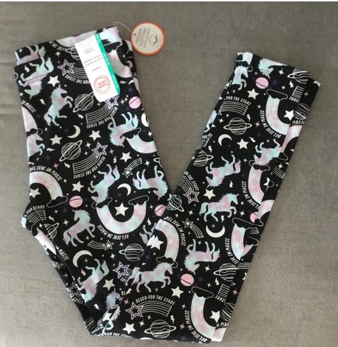UNICORN & RAINBOWS GIRLS LEGGING w/glitter WONDER NATION SIZE 10-12 NWT - Picture 2 of 4