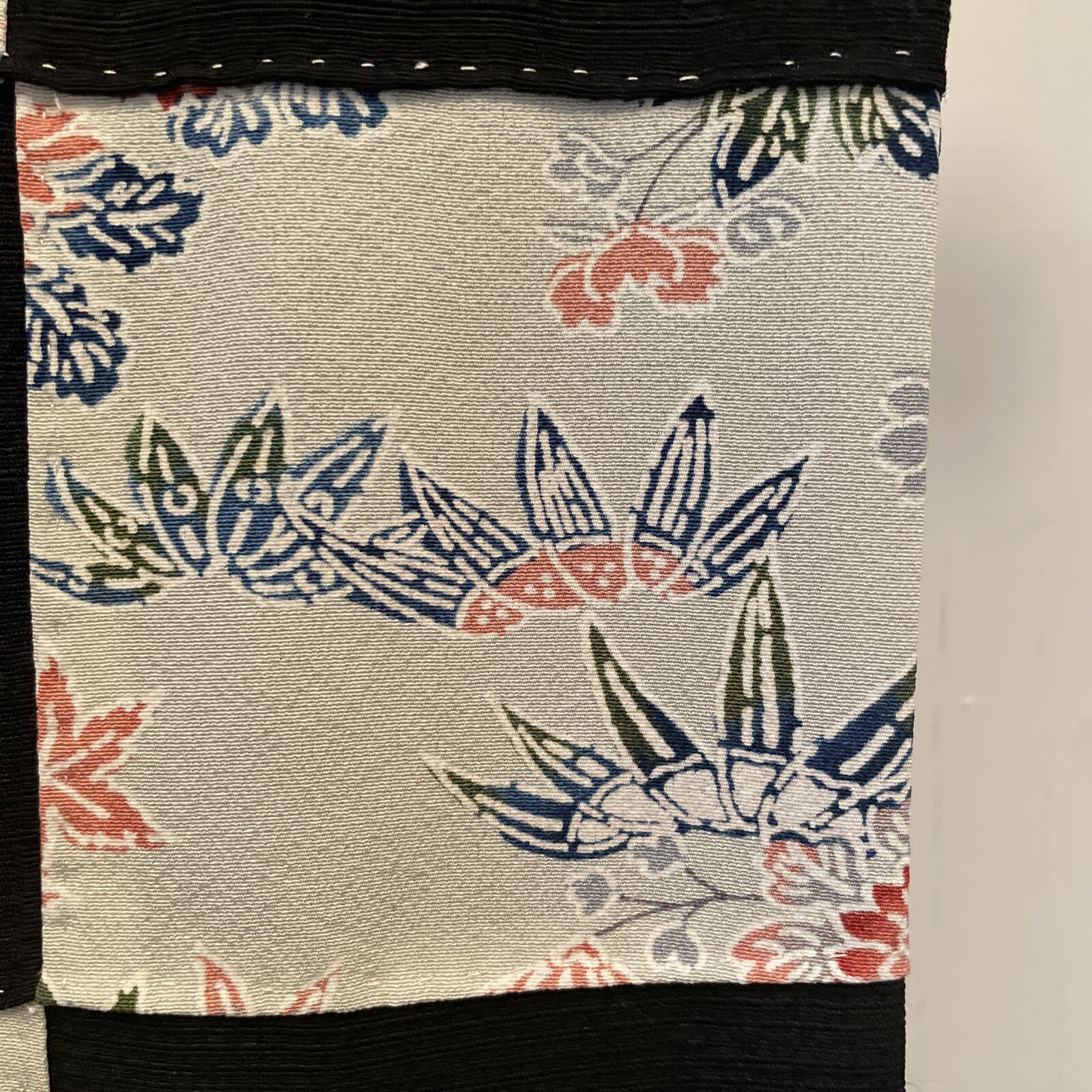 Reversible Patchwork  Silk Black/White Scarf SHAW… - image 10