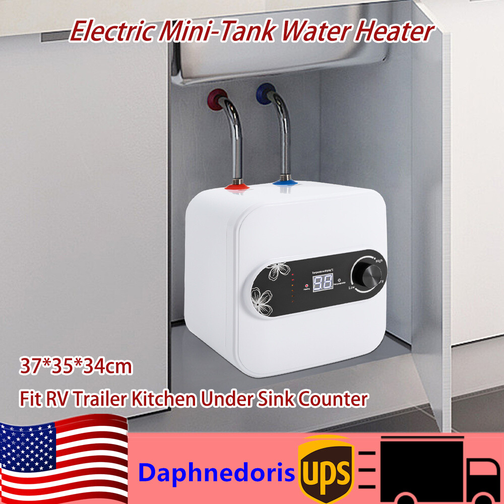 1.5KW Electric Mini-Tank Water Heater for RV Trailer Kitchen Under Sink Counter