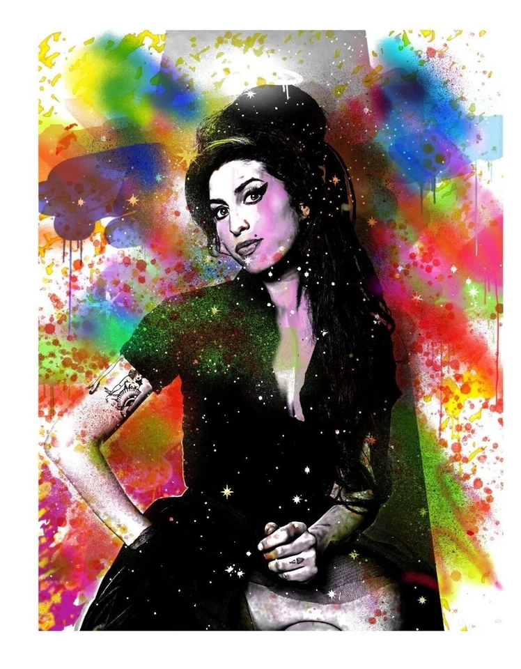 Artista británico Chris Boyle edición limitada firmado fuera de existencia giclee impresión artística Amy Winehouse #4/50 Foto 2 de 4