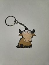 highland cow keychain