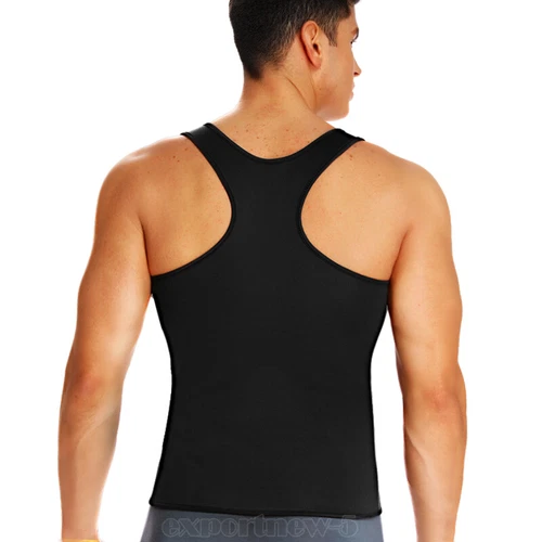 Neoprene Mens Sauna Sweat Vest Waist Trainer Gym Shirt Body Shaper Shapewear UK - Picture 15 of 37