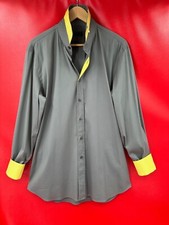 Prada Gray Yellow Undertone Long Sleeve Fitted Button Shirt Size 42 Dry Cleaned
