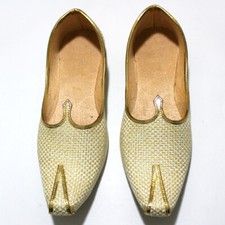 Men's White Jutti Handmade Traditional Mojari Shoes Jaipuri Rajasthani US Style