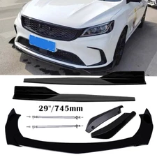 For Kia K5 Forte Front Bumper Lip Spoiler Splitter Side Skirt Strut Glossy Black