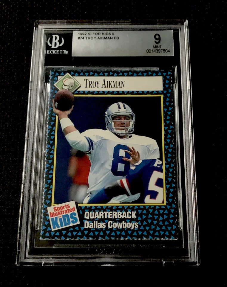 TROY AIKMAN RARE SI FOR KIDS MINT POP 1 of 1 Dallas Cowboys 1992 BGS 9 |  eBay