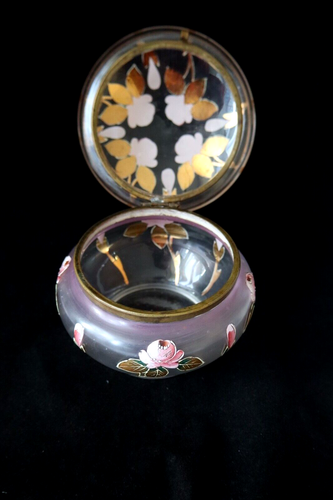 Antique French Art Nouveau trinket lidded box enamel c 1890 - Picture 5 of 5