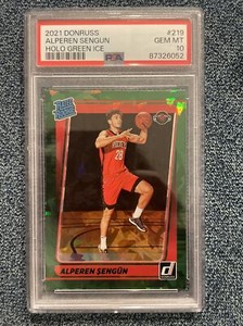 2021-22 Donruss Alperen Sengun Green Holo Ice #219 SSP RC PSA 10 Fanatics POP 5