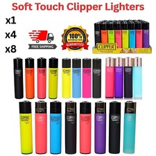Clipper Lighters COLOURFUL SOFT TOUCH Rare Design Full Set Gas Refillable Flint