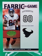 ANDRE JOHNSON 2007 Certified Fabric Of The Game Worn Prime Patch 25/25 Texans