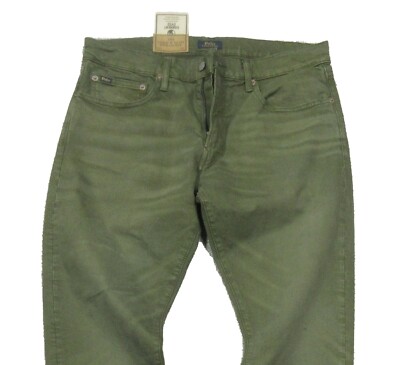 Polo Ralph Lauren Men's Green Garment Dyed Varick Slim Straight