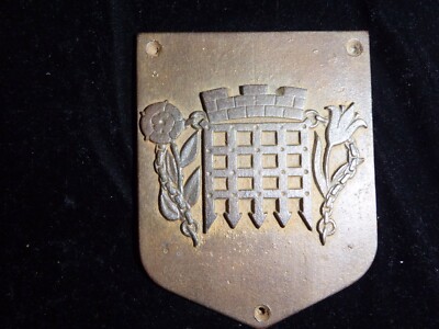 Alte antike Gusseisen Plakette Portcullis, Rose und Lilie Westminster Stadtrat