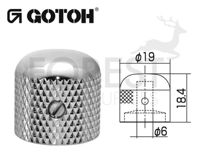 Bouton Métallique Chrome Gotoh VK1-19 Pour Guitare 19 Mm - Photo 1/3