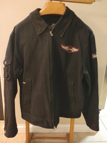 Black Denim Jacket Large DUAL ZIP 