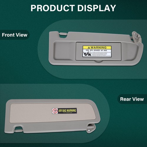 Warm Gray Sun Visor Passenger Side For 2009-2011 Honda Civic 1.8L 2.0L - Picture 2 of 8