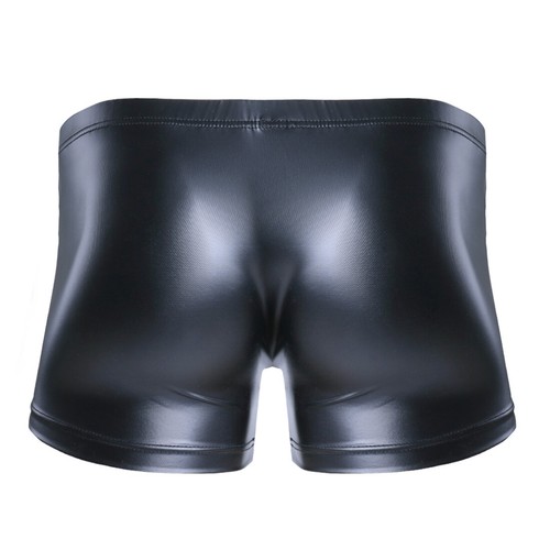 Men's Faux Leather Boxer Briefs Wet Look Trunks Underwear Lingerie Clubwear AU - Picture 13 of 31