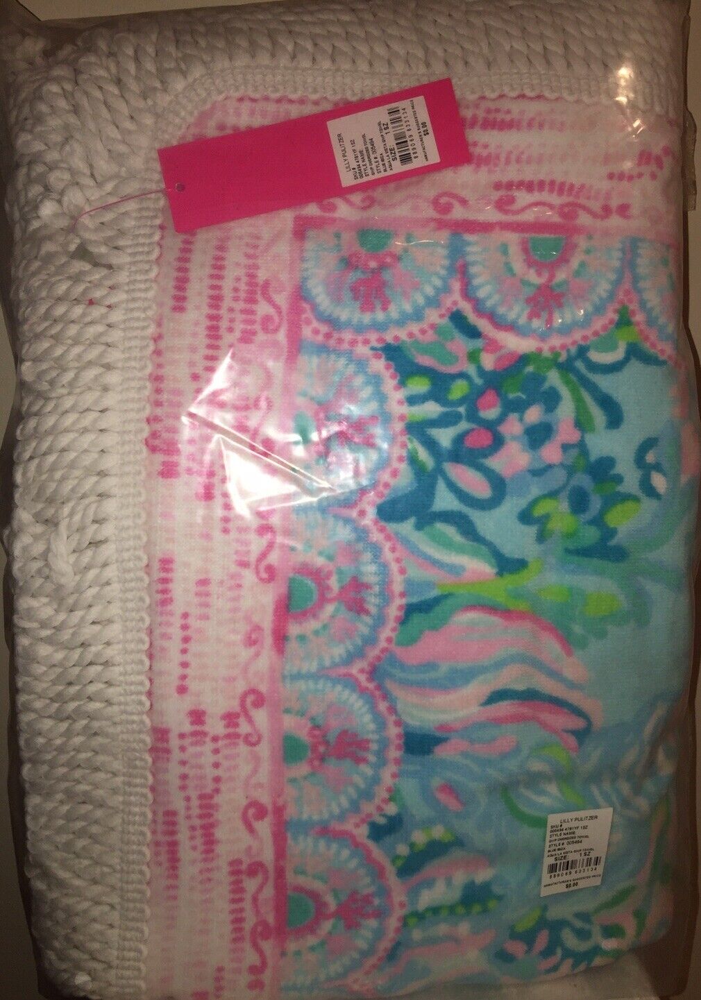 LILLY PULITZER Oversized Beach Towel Blanket GWP Blue Ibiza Aqua La Vista 69X65 For Sale Online