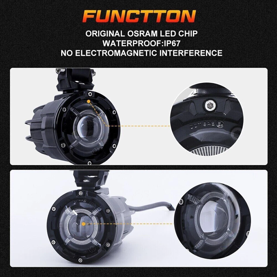 for BMW R1200GS R1100GS F700GS K1600 Spot Driving Fog Lamps LED Auxiliary Lights - Image 3 of 4