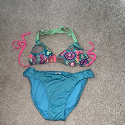 Lot Of Joe Boxer Junior SZ S Swimsuit Top Halter MOSSIMO Blue Bottom  Bikini