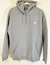 Adidas Men’s Large  Essential Pullover Gray Hoodie Sweatshirt Outdoors
