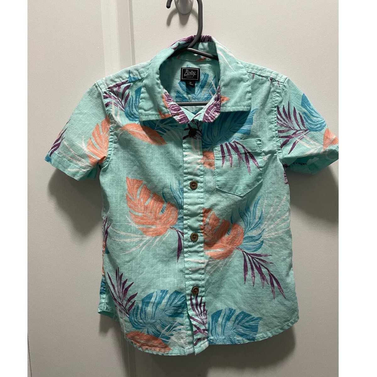 Bixby Nomad Toddler Boy Short Sleeve Poplin Texture Button Shirt