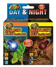ZOO MED DAY AND NIGHT REPTILE BULB COMBO PACK - 60 WATT - DBC-1