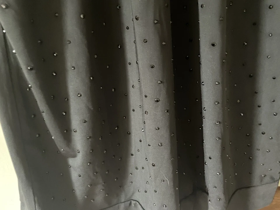 NWT LADY NOIZ Black TUNIC OR SHORT DRESS XL Lace Sleeve Beaded Front Foto 4 de 4