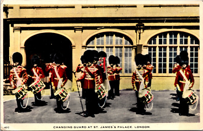 Changing Guard At St. James's Palace London England Postcard