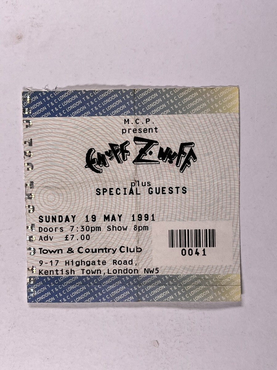 Enuff Z'nuff Concert Ticket Donnie Vie Town & Country Club London