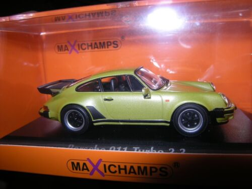 1:43 Maxichamps Porsche 911 Turbo 3.3 1977 verde/verde in IMBALLO ORIGINALE - Foto 1 di 1