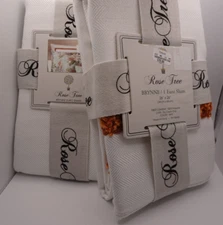 NWT PAIR of Rose Tree BRYNNE Euro Shams 26x26" Pillow  Orange White