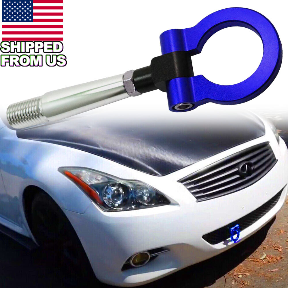 Track Racing JDM Front Tow Hook Blue Ring For Infiniti Q50 Q60 G37 FX35