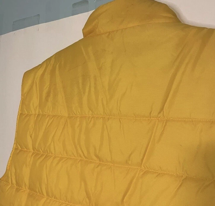 Vintage 90's Fila Golden Yellow Nylon Puff Zip Vest Men’s Size XXL - Image 4 of 4