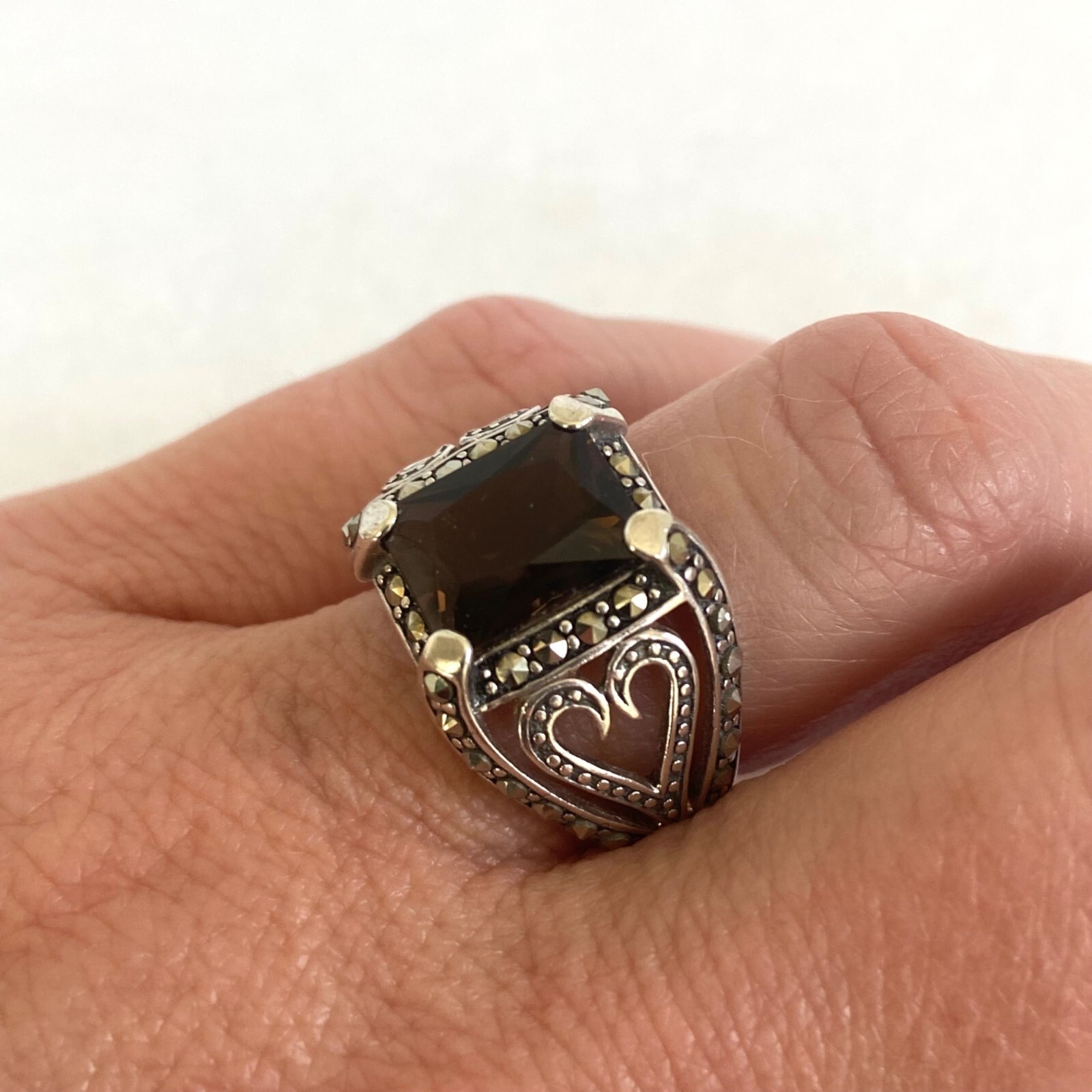 Sterling Silver 925A Rectangular Smoky Quartz & M… - image 23