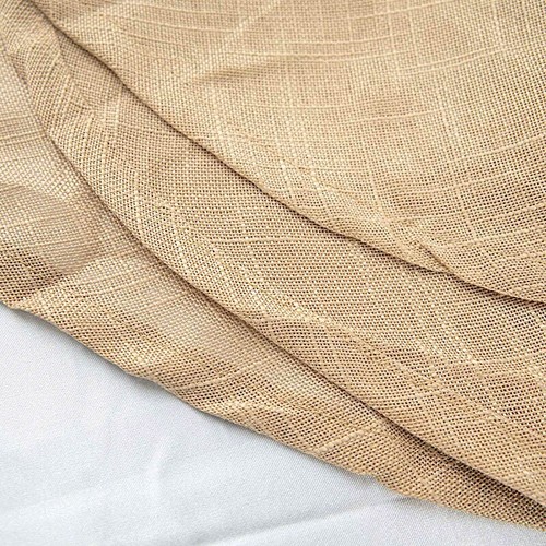 NATURAL 120" Round Premium FAUX BURLAP POLYESTER TABLECLOTH Wedding Party Linens - Picture 3 of 7
