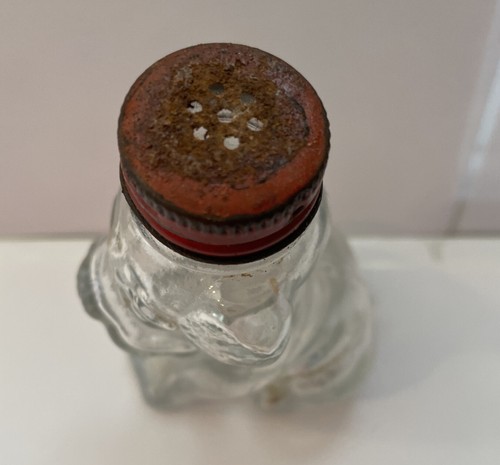 Vintage Glass Bottle Dog Empty Salt Shaker Candy Liquor TH Slough Jeanette PA - Picture 3 of 4