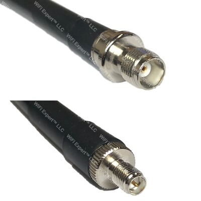 LMR400UF TNC FEMALE to RP-SMA FEMALE Coaxial RF Cable USA-Ship Lot