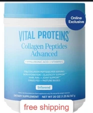 Vital Proteins Collagen Peptides Powder with Hyaluronic Acid and Vitamin C 2...
