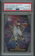 2020 Clearly Donruss Zion Williamson Star Gazing Holo Gold Psa 10 Rare /5