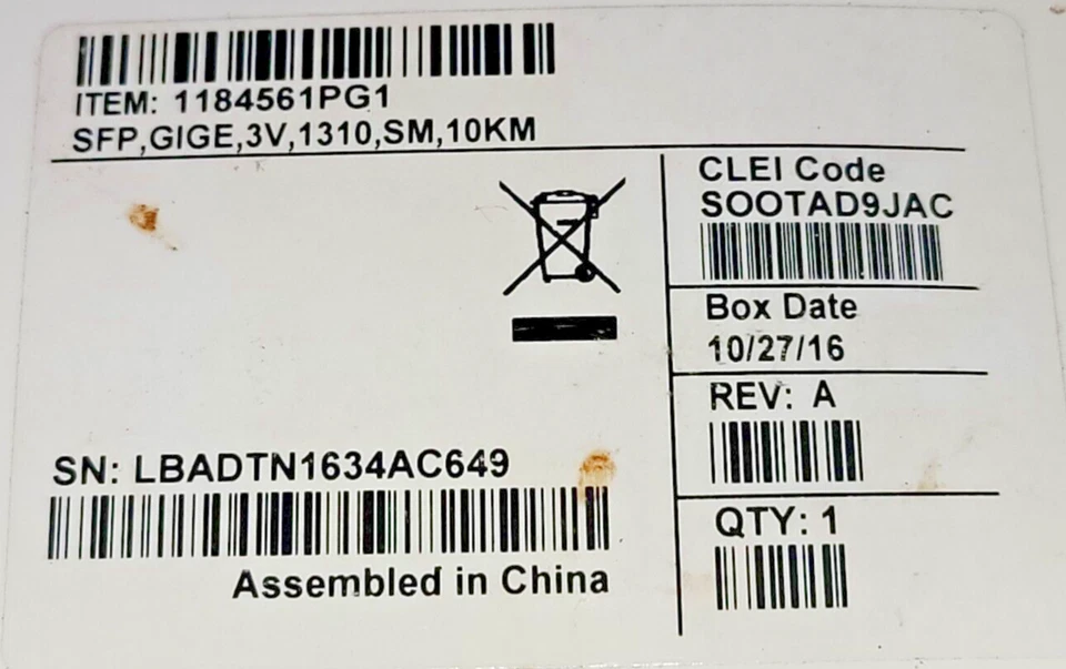 ADTRAN, 1184561PG1, SOOTAD9JAC, SFP GIGE 1310NM, SM, 10KM, NEW IN BOX - Image 4 of 4