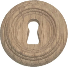 Victorian Keyhole Cover Beehive Oak Wood Escutcheon Furniture  1 3/8"