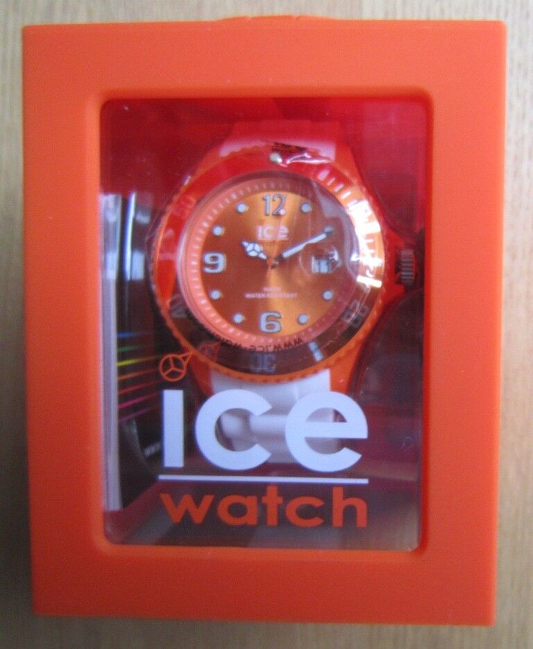 Montre  Ice-Watch ICE  Forever Orange Bracelets en silicone blanc  Modèle Ø48mm