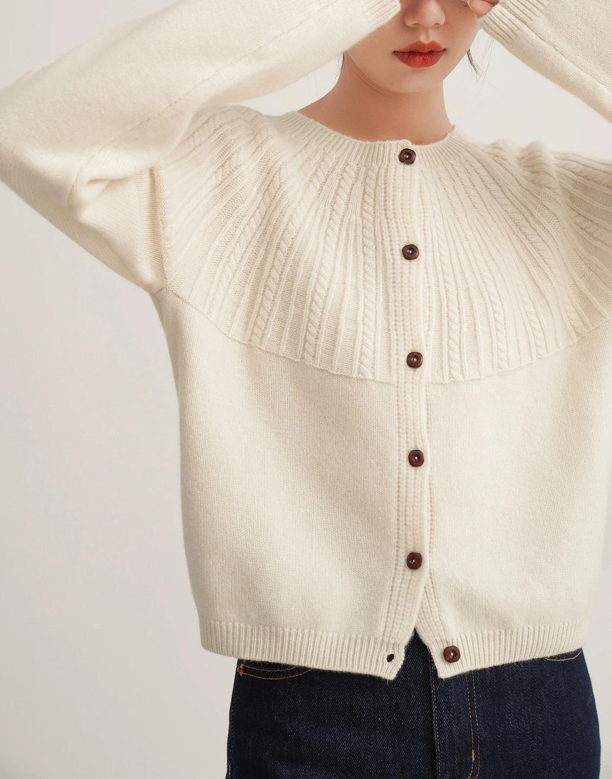 OFF WHITE Maglioni donna stile pigro primavera autunno girocollo bottoni cardigan cappotti