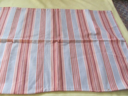 Vintage pink gray striped pillow ticking for crafts or feathers envelope shape - Picture 2 of 3
